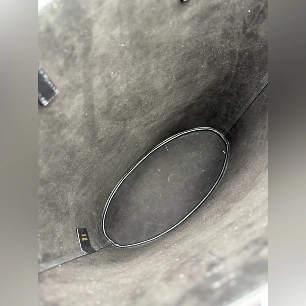 Ferragamo Black Leather Tote with Gold Tag and Pouch - Picture 9 of 14